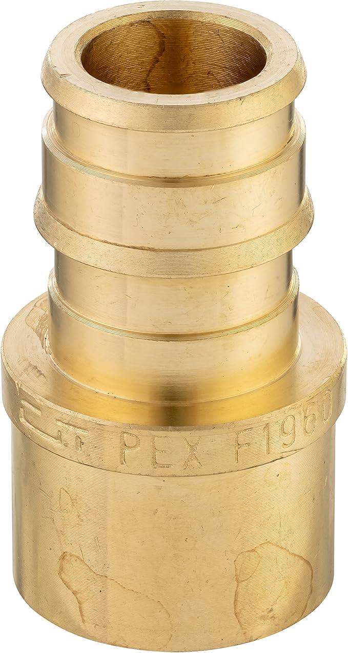 5-Pack EFIELD Pex A Expansion Brass Fittings 1/2"x 1/2" Female Sweat Adapter, ASTM F1960,(PEX1960051)