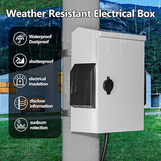 Outdoor Electrical Box with Thermostat and Fan, Cold-Rolled Steel Plate, Aluminum Alloy Back Beam, One-Piece Ventilation Design, IP65 Waterproof, Wall/Pole Mounted. (17.7" x 13.8" x 8")