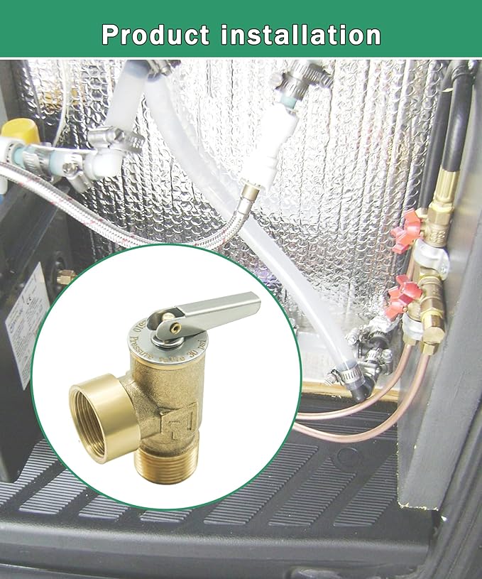 Temperature and Pressure Relief Valve with Extended Probe Fits For Suburban 3/4" NPT Thread RV Water Heaters Parts (30 PSI)