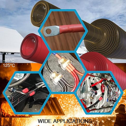 200PCS 1 3/4 1/2 3/8 1/4 3/16 1/8 inch 3:1 Heat Shrink Tubings Assortment Kit Adhesive Lined Marine Grade Shrink Wrap - Automotive Industrial Heat-Shrink Tubing Black Red