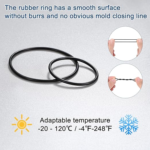 20-Pcak Nitrile Rubber O-Rings, 34mm ID, 38mm OD, 2mm Width, Metric Sealing Washer Gasket for Automotive Machine Plumbing/Faucet/Air or Gas Connections, Resists Oil and Heat