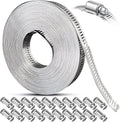 Hose Clamps Assortment Kit, Worm Gear Duct Pipe Hose, 304 Stainless Steel Band Fittings Strap, 32.81FT DIY Large Adjustable Metal Bolt with 20 Stronger Fasteners Screw for Plumbing Auto Tube Fuel Line