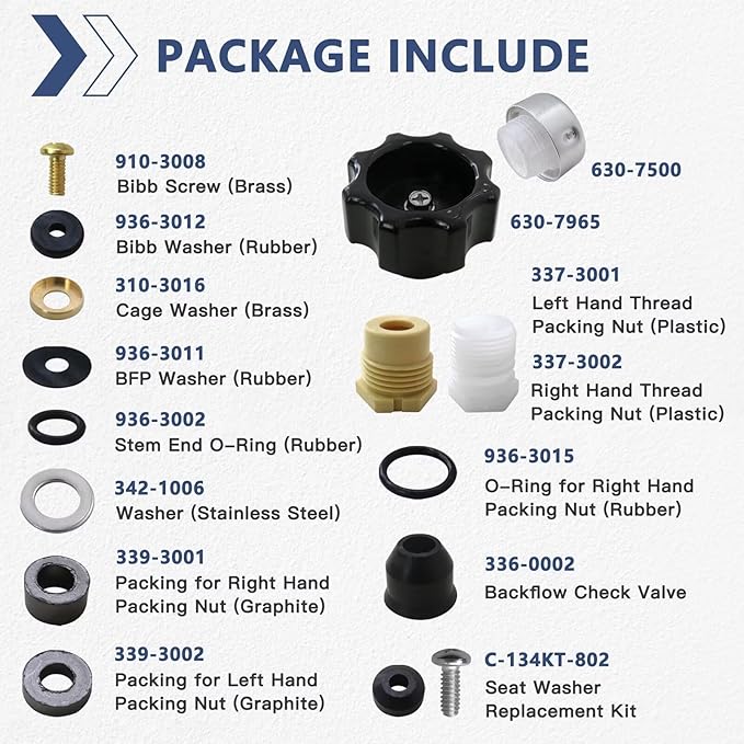 Ultimate Wall Hydrant Complete Service Kit for PRI-ER Outdoor Faucet Repair Kit 500 400 Series - Includes Vacuum Breaker Repair & Handle Kit