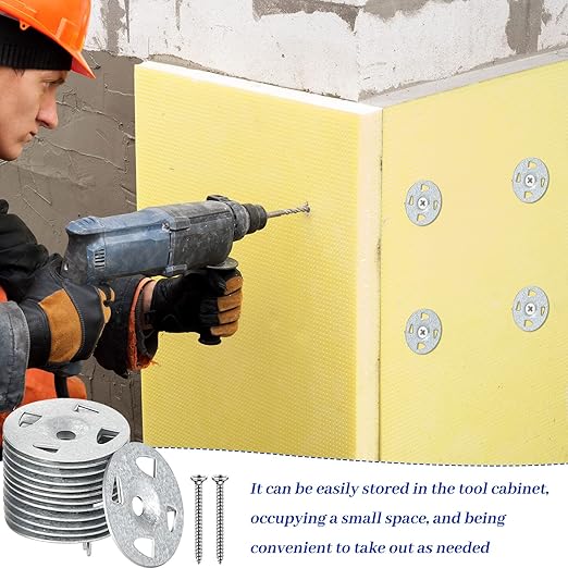 Fastener Kit Board Hardware Set, Includes 1-1/8 Inch Galvanized Steel Washers and Stainless Steel Screws for Fixing Fastening Installation(600 Pcs)