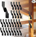 25 Pack Hurricane Ties for Rafters,Hurricane Straps Brackets with Strong Black Powder-Coated,Trusses/Rafters Ties,Rafter Hanger, H2.5A Right Tie 18-Gauge Extruded Steel Black