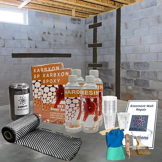 50 ft. Carbon Fiber Basement Wall & Foundation Crack Repair kit High Strength - Easy DIY Repair
