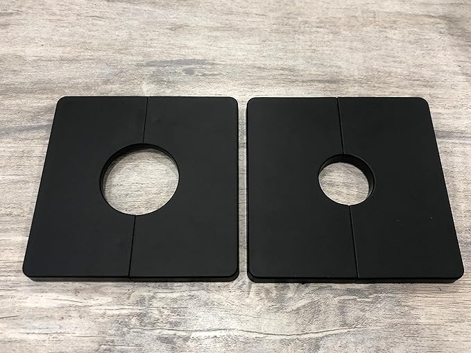 2 Pcs Wall Split Flange, ABS Square Self-Adhesive Escutcheon Plate Buckles Design for 1.3"/33mm Diameter Pipe
