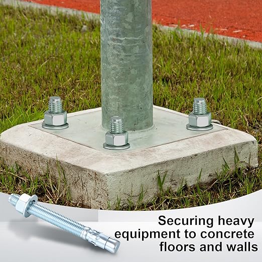 Shimeyao 20 Pack 3/4'' x 7'' Wedge Anchors Zinc Plated Concrete Anchors for 2 Post Car Lift Carbon Steel Fastener for Concrete Installation with Nuts and Washers