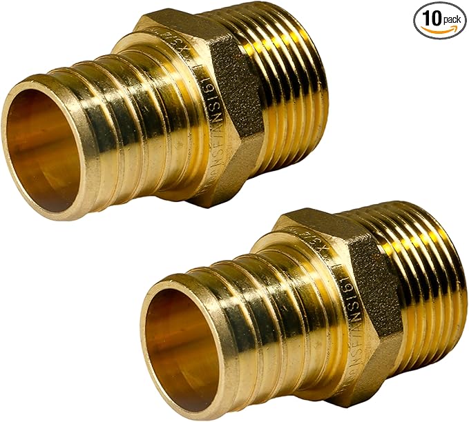 XFITTING 1 inch Pex x 3/4 inch Male NPT Adapter, 24-4-6=10X, 10 Pieces