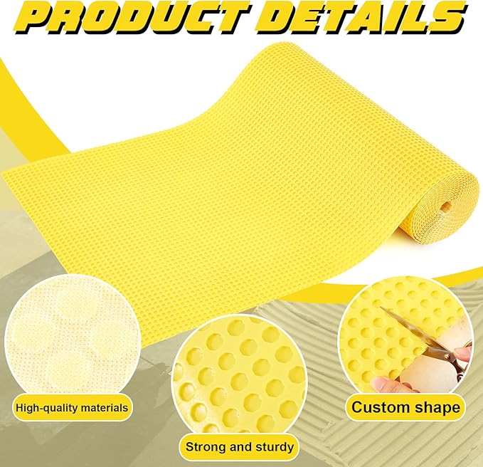 Nuanchu 1/8 x 3.28' x 49.21' Dimple Drainage Matting, Moisture Barrier Foundation Wrap Floor Underlayment Sub Floor Waterproof Membrane, Improves Water Movement and Drainage