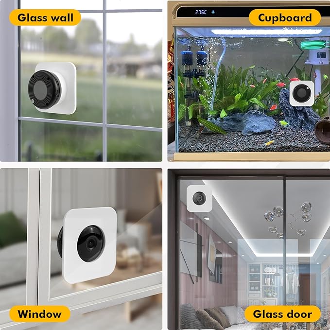 2 Pack Camera Window Mount Compatible with Yi Home Camera, Strong Adhesive Tape Holder No Drill Installation Required, Clear View for Indoor Security Monitoring