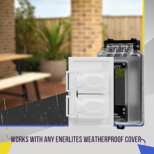 ENERLITES Weatherproof Outlet Box with Three 1/2-in Threaded Outlets, Outdoor Electrical Box, 3 Holes 0.50” Each, 1-Gang, 4.57” Height x 2.83” Length x 2.05” Depth, EN1350