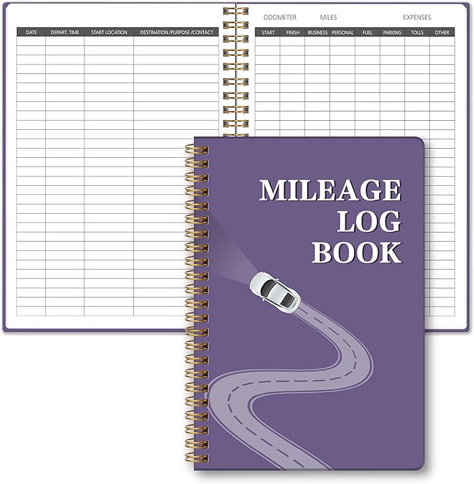 Auto Mileage Log Book for Personal or Business, Vehicle Maintenance Log Book for Car, Miles Log Book for Taxes, Car Mileage Log Book for Expense Rocord Notebook, 5.9"x 8.6"