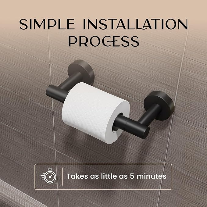 Day Moon™ (2 Pack) Matte Black Toilet Paper Holder - Black Toilet Paper Holder Wall Mount