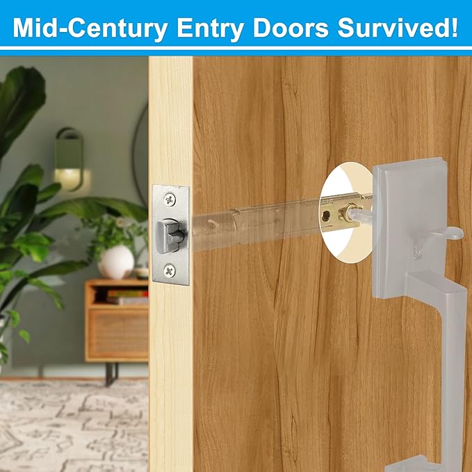 5" Backset Entry Door Latch Fits 19/64" (7.6mm) Square Interface Knobset, Square Corner Faceplate, Non-Handed, Satin Nickel