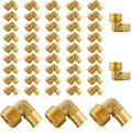 (50-Pack) PEX Fittings, Pex 3/4" x 1/2" Male Threaded NPT Elbow Adapter, Brass Crimp Fittings, for PEX Tubing Pipe Plumbing, ASTM F1807(PEX1807101-50Pack)