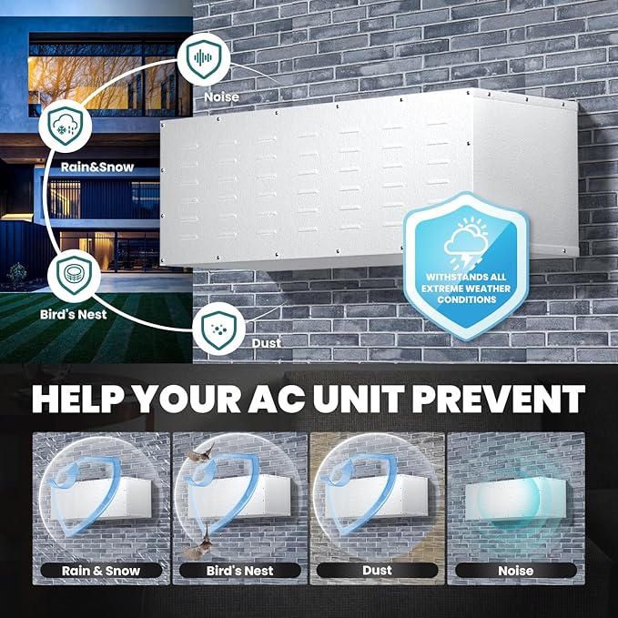 Universal PTAC Wall Sleeve 42" x 16", Heavy Duty Replacement Sleeve for Through the Wall AC Units, Powder Coated Metal Frame with Grille - for PTAC & PTHP Systems