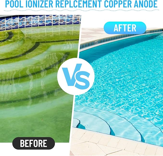 GDW Copper Anode Replacement Kit Solar Pool Replacement Copper Anode - 4.13 x 0.71 Inch Threaded M6,Includes Copper Anode/Threaded Basket/Spring/Wing Screw （4 Pcs