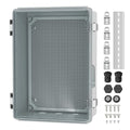 Joinfworld Clear Electrical Enclosure Box Outdoor 14x10x6 Plastic Junction Box Waterproof Outside Nema 4 Electrical Box Weatherproof for Electronics Pump Controller WiFi Router