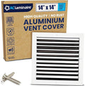 14x14 Inch (Duct Opening) Aluminum 1-Way Air Flow Vent – HVAC Vent Cover for Wall or Ceiling – Quiet HVAC Wall Register with Multi-Shutter Damper – Adjustable Curved Blade - Plastic Seal for Tight Fit