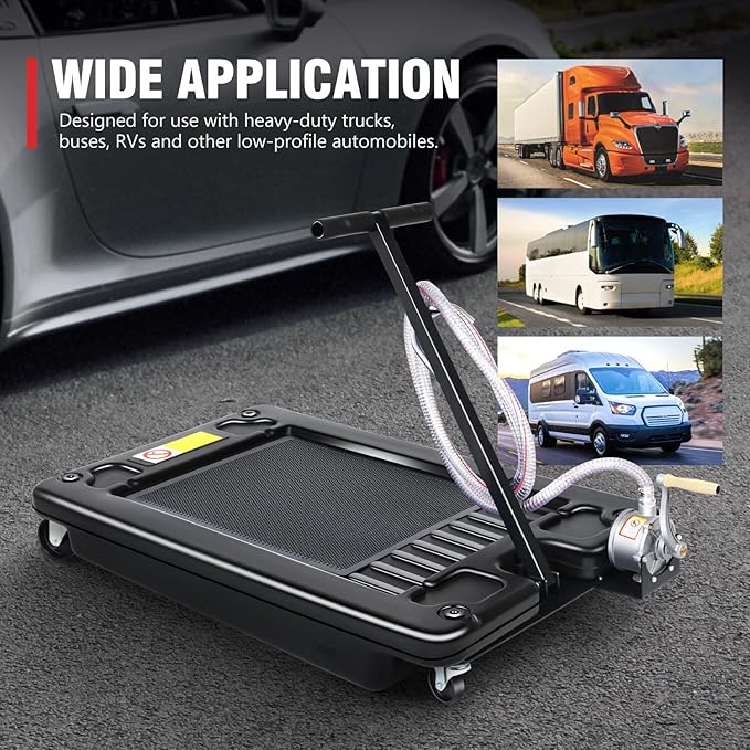 DNA Motoring 17 Gallon Oil Drain Pan with Pump, Evacuation Hose, T-Handle, Low Profile for Trucks Buses RVs, TOOLS-00384