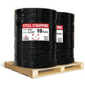 8NET Steel Strapping Band, 2,470' Length x 5/8'' Width x 0.020'' Thickness (1,460 lbs Break Strength), Cut Resistant Pallet Banding, Heavy Duty Metal Strap (20 Rolls)