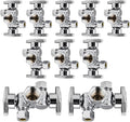 10-Pack EFIELD 1/4 Turn Dual Compression Outlet Angle Stop Valve with 2 Shut Off Valve/Handles, 1/2" Fip Iron Pipe x (3/8 inch x 3/8 inch) Chrome Plated,(VALVE140-10PCS)