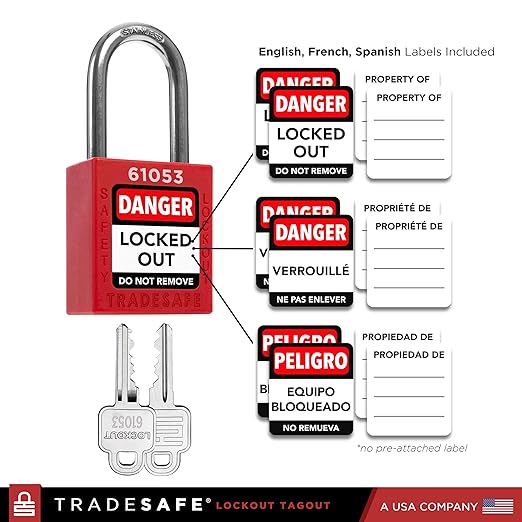 TRADESAFE Lockout Tagout Station with 20 Keyed Different Loto Locks, 6 Lockout Hasps, 60 Lock Out Tags, Lock Out Tag Out Kit Station, Lock Out Kit Cabinet 22-1/2 x 18 x 3 inches