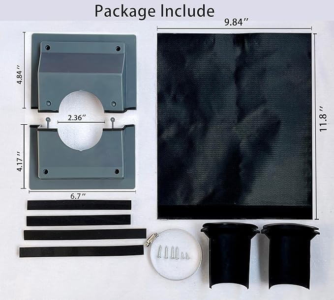 HVAC Wall Penetration & Line-Set Cover Kit, HVAC Walls Penetration Cover for Indoor & Outdoor Air Conditioner (Gray+Protective Cover) Aperture 2.36 inches