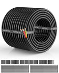 NAOEVO 16 Gauge Wire 3 Conductor Electrical Wire, 16 AWG Stranded PVC Cord, 12V Low Voltage/Tinned Copper/Flexible Cable for Automotive Wiring, Lamp Cord, Marine Cable (100FT)