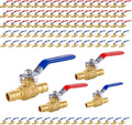 100-Pack Foskan 1/2" Brass PEX-A Full Port Ball Valve, Quarter Turn Shut-off Valve for PEX-A Tubing(Blue and Red)