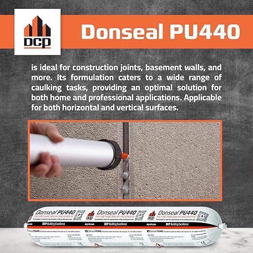 DCP Donseal PU440 Polyurethane Sealant for Concrete, Sidewalk 20 Pack with 20 Nozzles – Expansion Joint Filler, Non-Sag Caulk for Foundation, Walls, Sausage, 20.2 fl oz – Grey, Box of 20