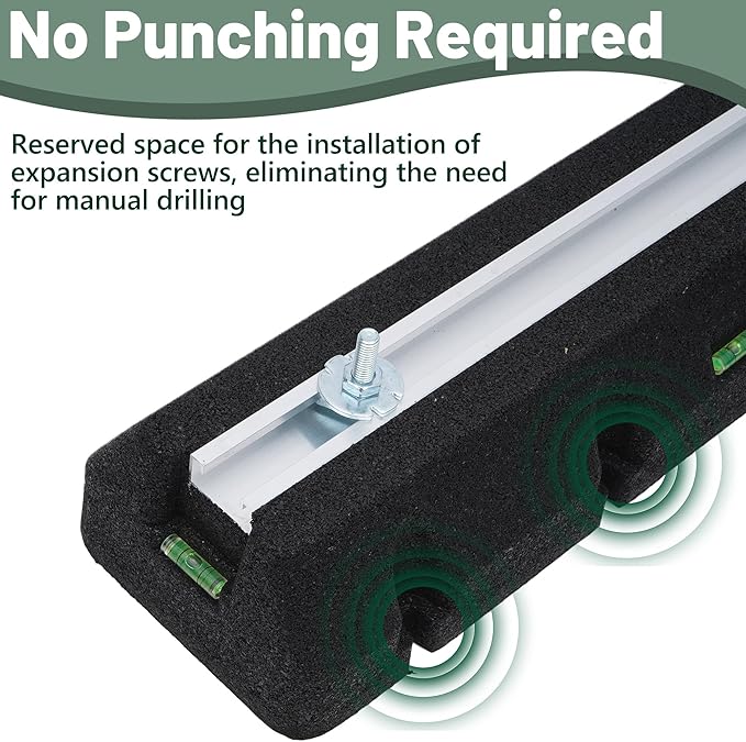Floor Mounting Base Pad 2 Pack, 9000-60000BTU Mini Split Base Rubber Pad Anti-Vibration AC Condenser Leveling Feet, 1500LBS Max Load