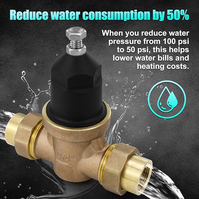 3/4" NR3XL Pressure Reducing Valve With Double Union FNPT Connection,Water Savings And Energy Savings,Primarily Used In Residential Settings And Public Entrances