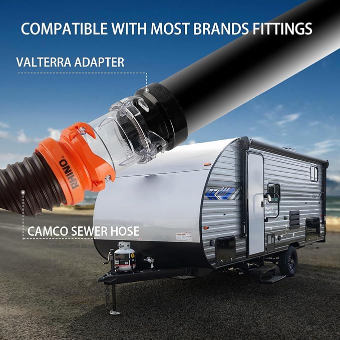 3.5" RV Clear Sewer Hose Adapter Sewer Hose Extender Compatible with Most Brands of Bayonet/Lug Adapter Polycarbonate Made UV-Resistant(1Pack) Clear(8044)