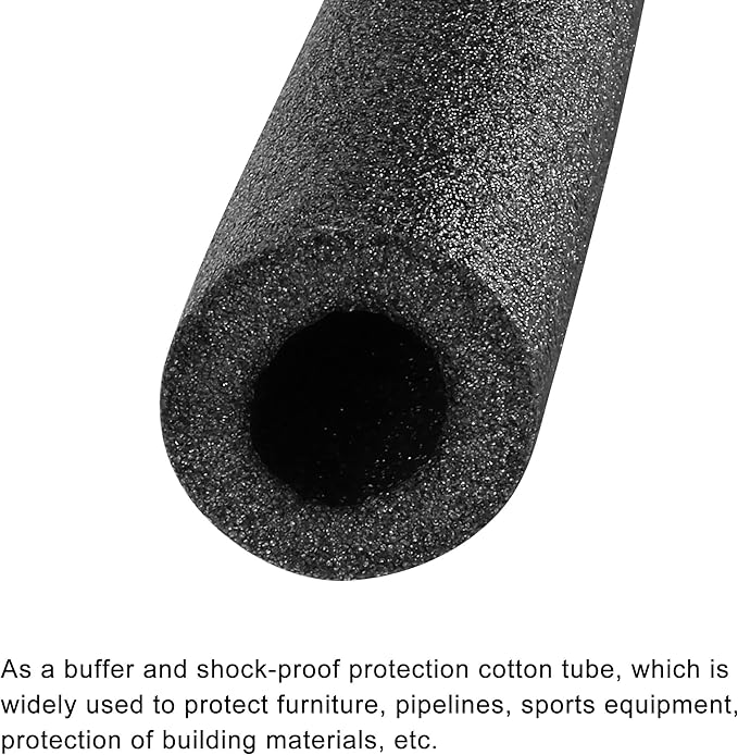 MECCANIXITY Foam Tube Sponge Protective Sleeve Black Seal Sleeve Polyethylene Pipe 20mm(0.78 Inch) ID for Pipe Insulation, Pack of 2