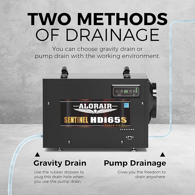 ALORAIR 120 PPD Commercial Dehumidifiers with Pump and Hose, Crawl Space Basement dehumidifier, Industry Water Damage Unit, Compact, Portable, Auto Defrost, Memory Starting
