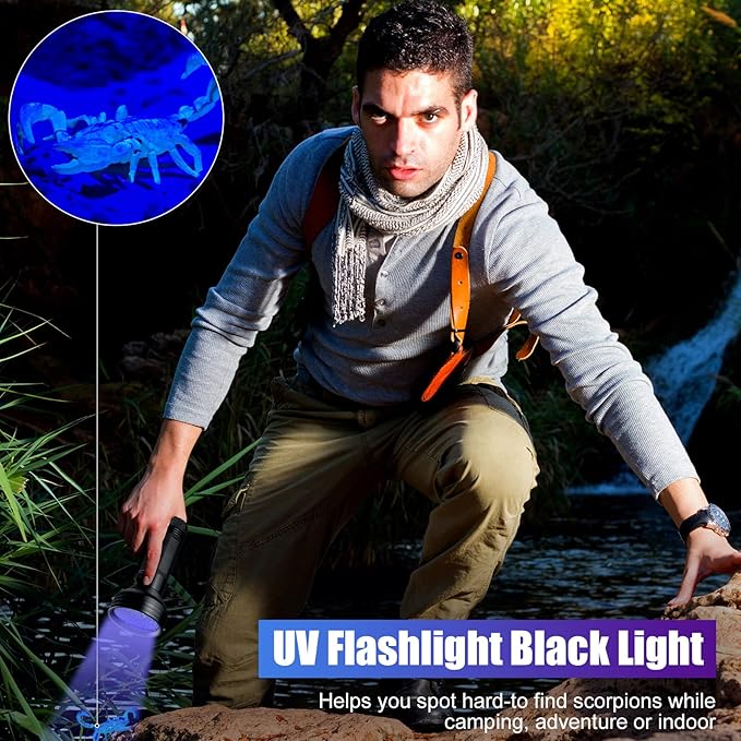 5 Pieces Auto Air Conditioner Leak Detector Tool Air Condition UV Oil Dye Leak Detection kit 68 LED Flashlight with 4 UV Protective Glasses for Car Air Conditioning Leak Test