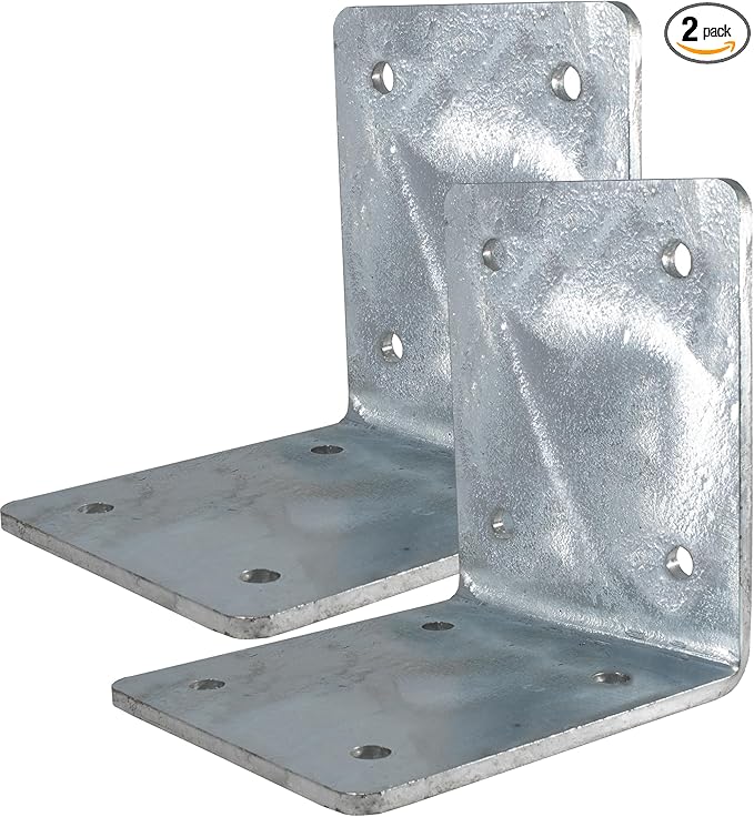 Beam Bracket, 2 PCS 6" X 6" X 5" Heavy Duty Corner Bracket. Fireplace Mantel Brackets Made of Premium Heavy Duty Alloy Steel. Hot-dip Galvanized Coating Protective Layer