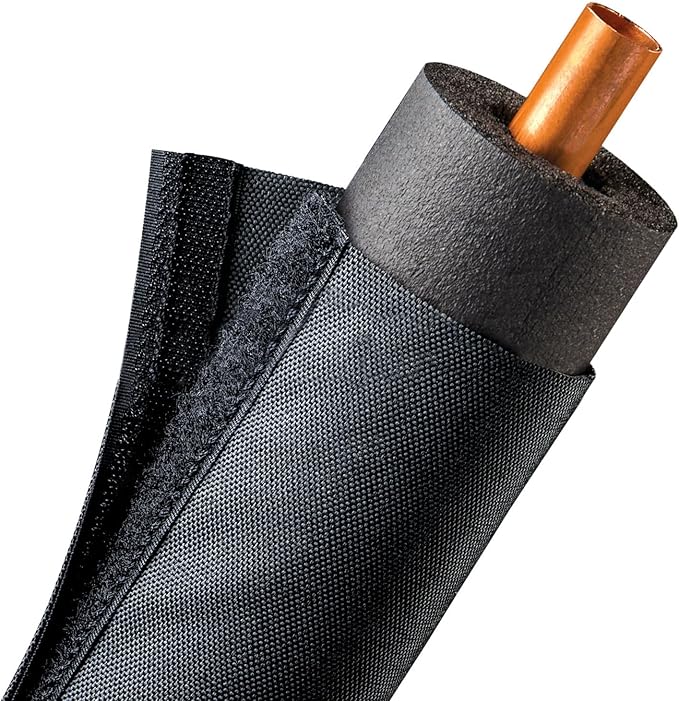 Electriduct 4 Inch HVAC Protective Sleeve Wrap Around Existing Foam Insulation UV Weather Resistant Outdoor Pipe Protection Cover for Heat Pump A/C Air Conditioning Copper Line Sets - 150 Feet