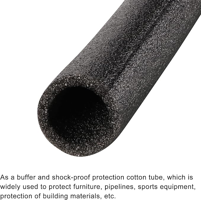 MECCANIXITY Foam Tube Sponge Protective Sleeve Heat Preservation Black Sleeve Polyethylene Pipe 30x40mm(1.2x1.57 Inch) for Pipe Insulation, Pack of 2