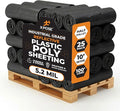 Xpose Safety Black Plastic Sheeting (Bulk Half Pallet 25 Packs) – 10' x 100' Rolls – Heavy Duty 5.2 Mil Poly Sheet – Waterproof, Dustproof, Vapor Barrier – for Construction, Painting, Industrial Use