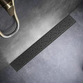 Sharp-tec Shower Drain, 28 inch Linear Shower Drain, Matte Black 304 Stainless Steel Rectangular Shower Floor Drain with Adjustable Leveling Feet, Hair Strainer, cUPC Certified, ST-099-28B