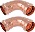 SharkBite 2 x 2 Inch 90 Degree Elbow, Copper Press Plumbing Fitting, Pack of 2, UPR0254X2
