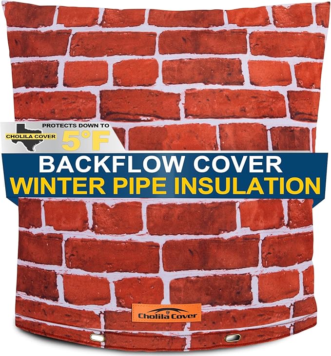 Backflow Preventer Cover Insulated (5˚F) - 24" W x 24" H Backflow Cover for Winter Pipe Freeze Protection - Sprinkler Covers for Outside - Double Wall Insulation Cover Brick Red