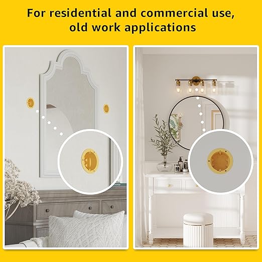 Inlight 4" Junction Box Round Electrical Box for Wall Lights, Old Work Box, UL Listed, 3-Pack, IN-0501-6-3