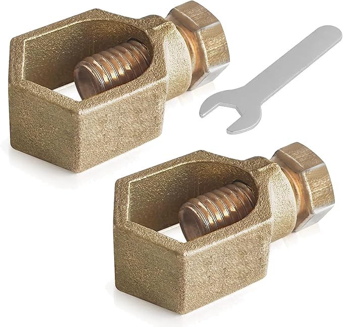 Copper Ground Rod Clamp, Great for 1/2”- 5/8” Grounding Rods (2, BCP58 (1/2''-5/8''))