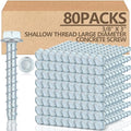 Tandefio 80 Pack 3/8" x 3" Concrete Screw Anchor Galvanized Large Diameter Heavy Duty Plated Concrete Anchors for Masonry Brick Anchoring Block Decking Framing Hex Drive