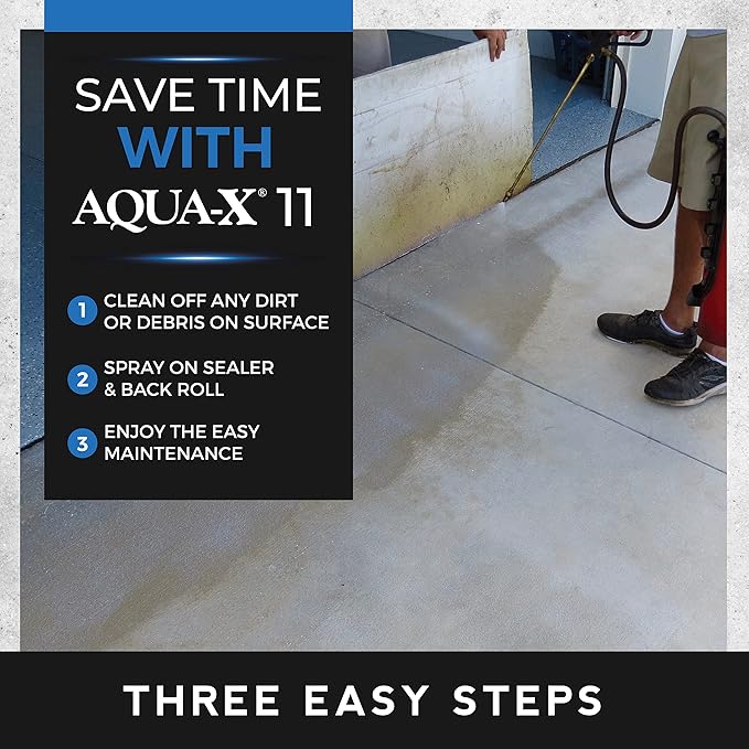 5 Gal. AQUA-X 11 Clear Penetrating Concrete Sealer & Stone | Natural Finish | Professional Grade | Indoor & Outdoor | Fast Dry and Long Lasting Protection