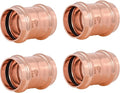 SharkBite 1-1/4 Inch Coupling, Copper Press Plumbing Fitting, Pack of 4, UPR0135X4